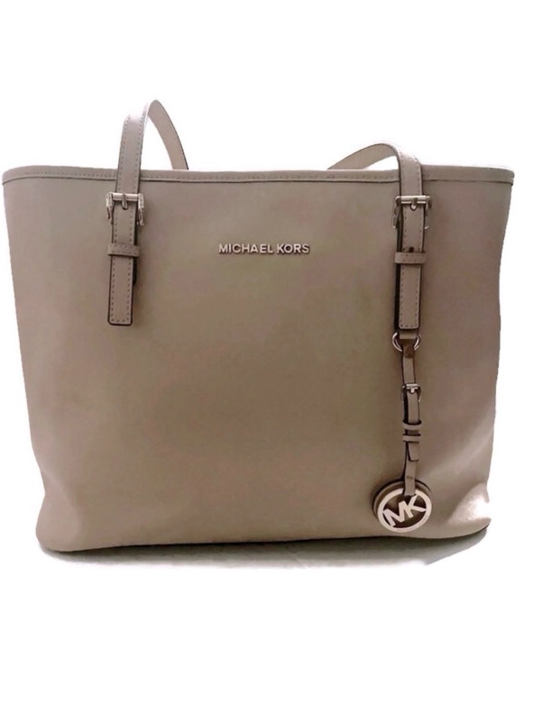Michael Kors Saffiano Leather Jet Set Large Travel Tote Nude Euc